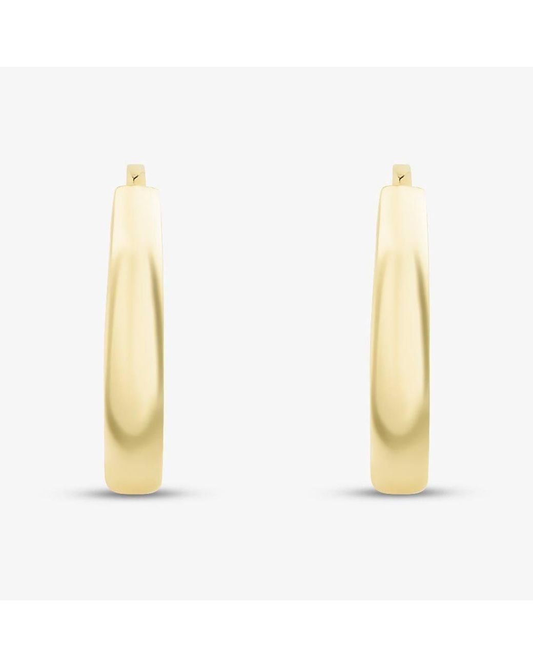 T.H.Baker Metallic 9Ct Tube Huggy Hoop Creole Earrings 1.59.1779