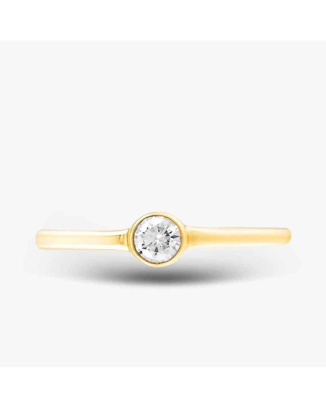 T.H.Baker Metallic 14Ct 0.18Ct Brilliant Cut Diamond Solitaire Ring Rc39107Ky14Dd