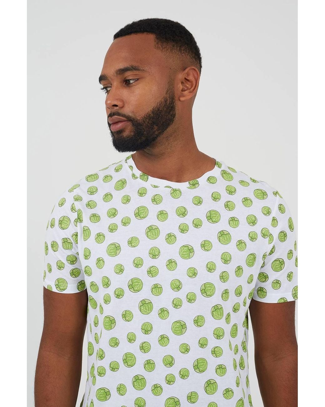 Brave Soul Brown Festive Sprout Print Pyjama Set for men
