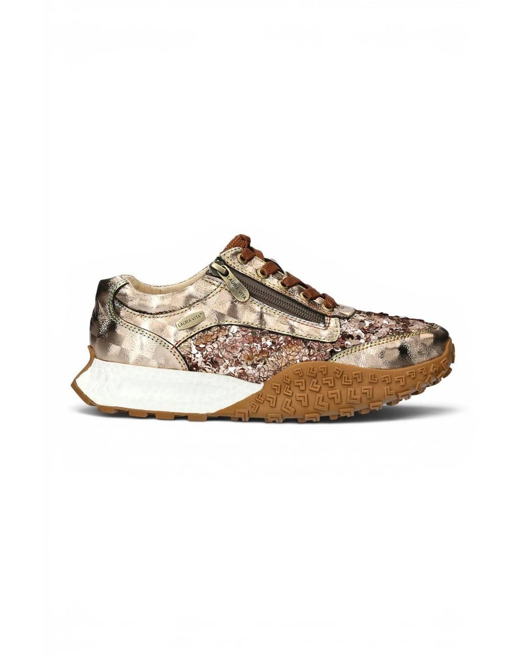 Infinity Leather Metallic Floral Leather Trainer Sneaker Shoes