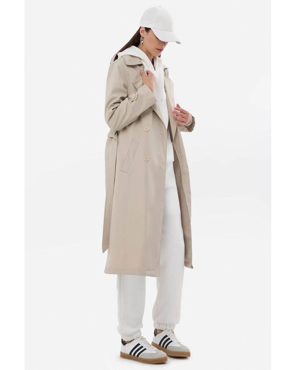 Hiccup Natural Trench Coat With Belt