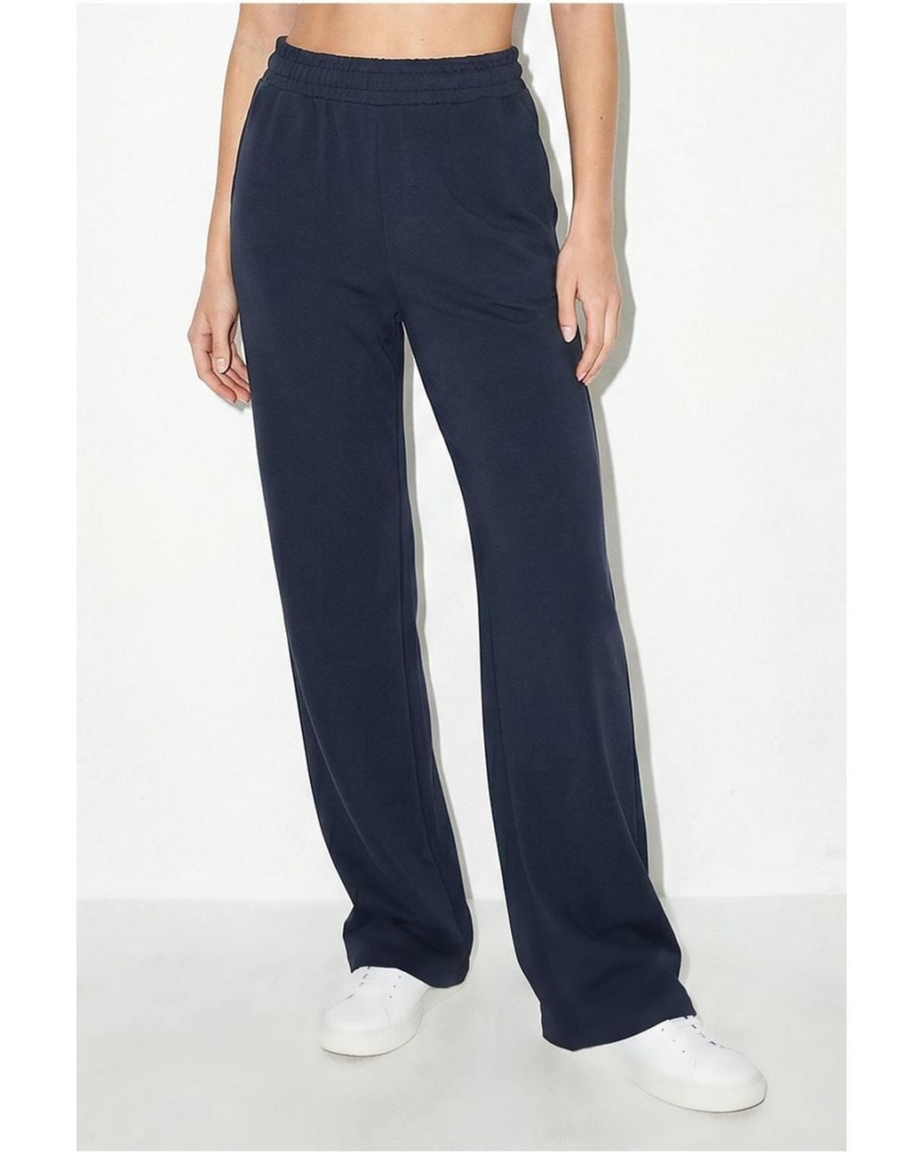 Bianco Lucci Blue Crew Neck T-Shirt & Pants Two-Piece Set