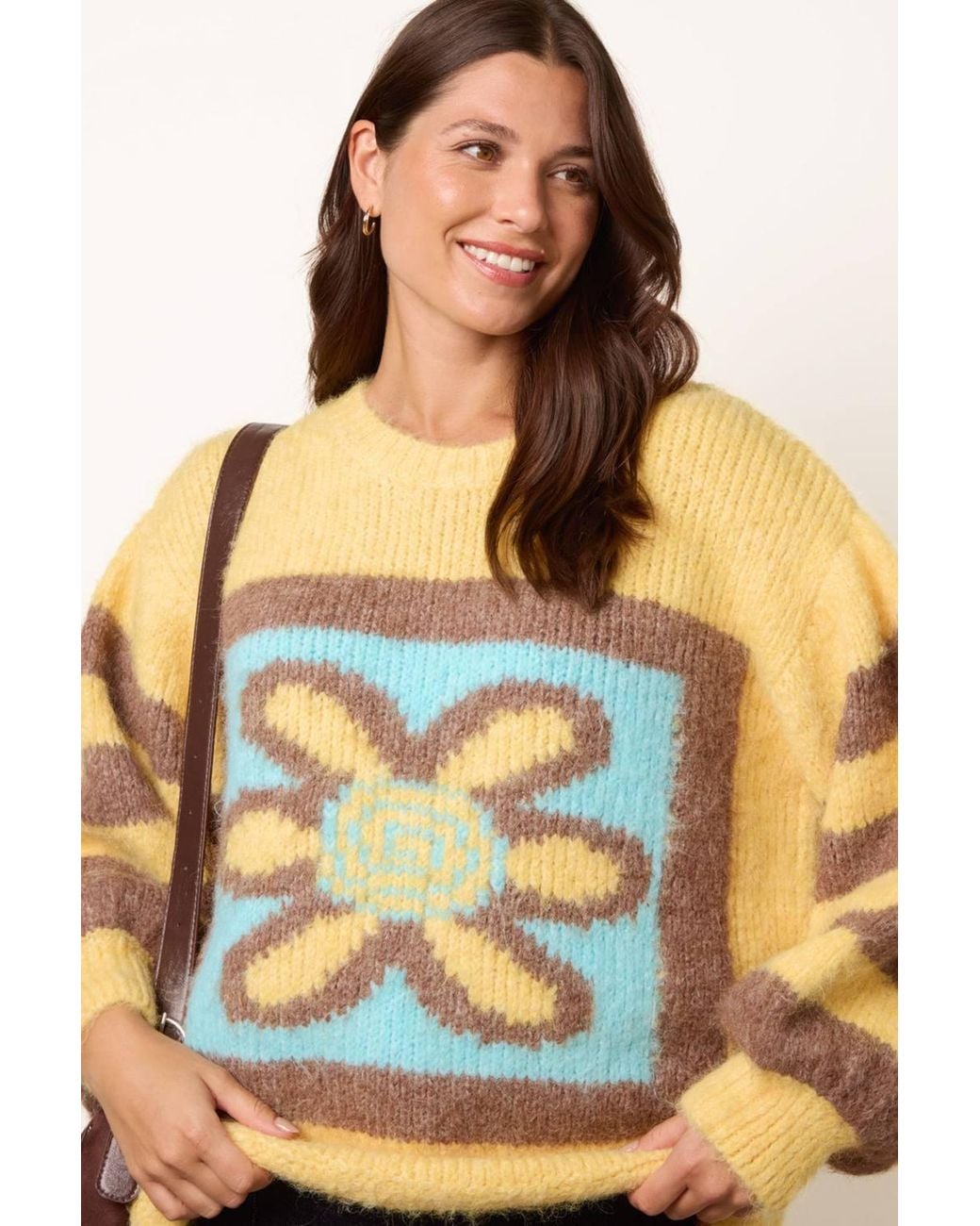 Blue Vanilla Yellow Long Sleeve Round Neck Jumper