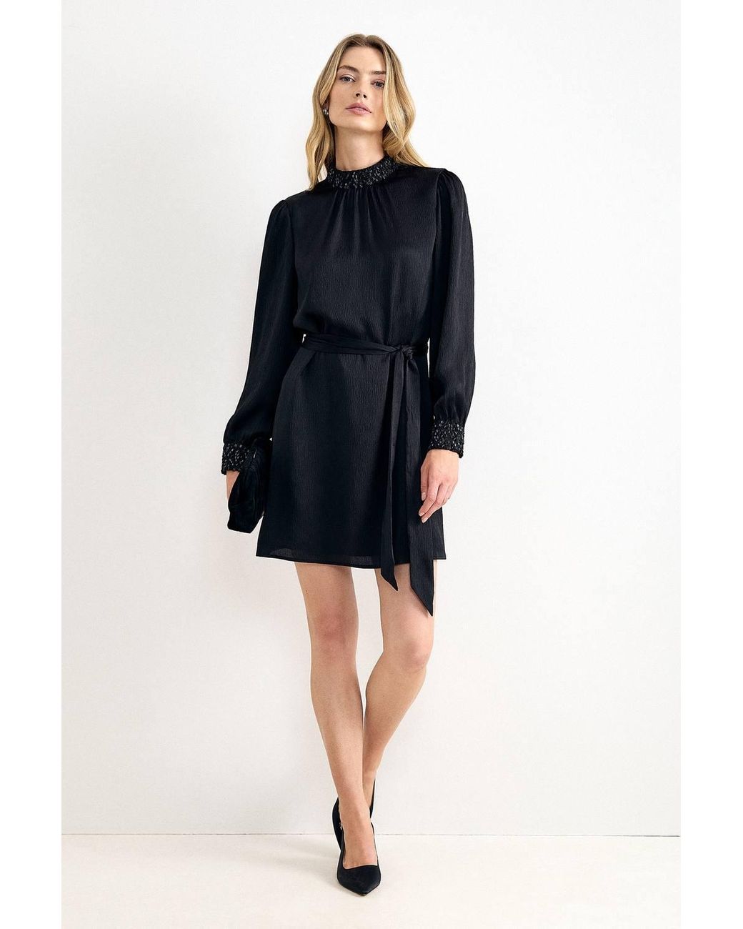 Phase Eight Blue Annelise Embellished Mini Dress
