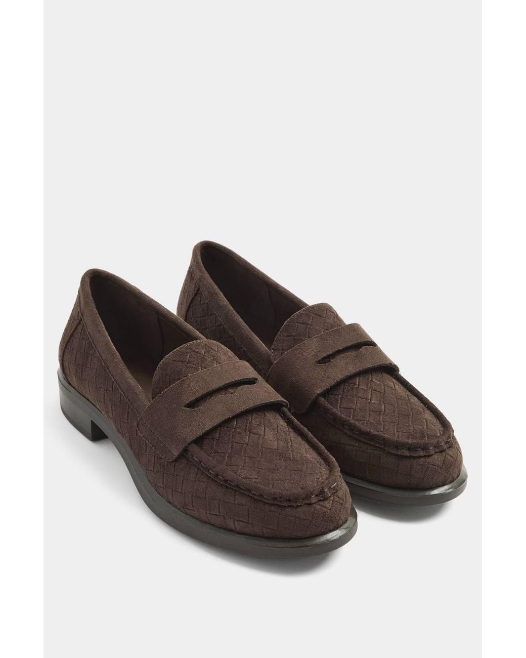 Yours Blue Woven Embossed Loafers