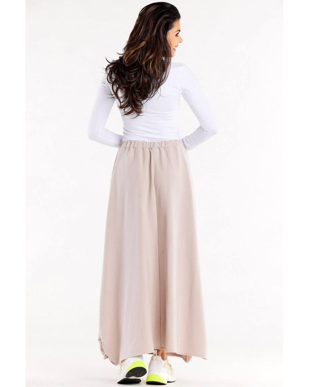 Love Lace Pink Trapeze Long Skirt With Pockets & Cutouts