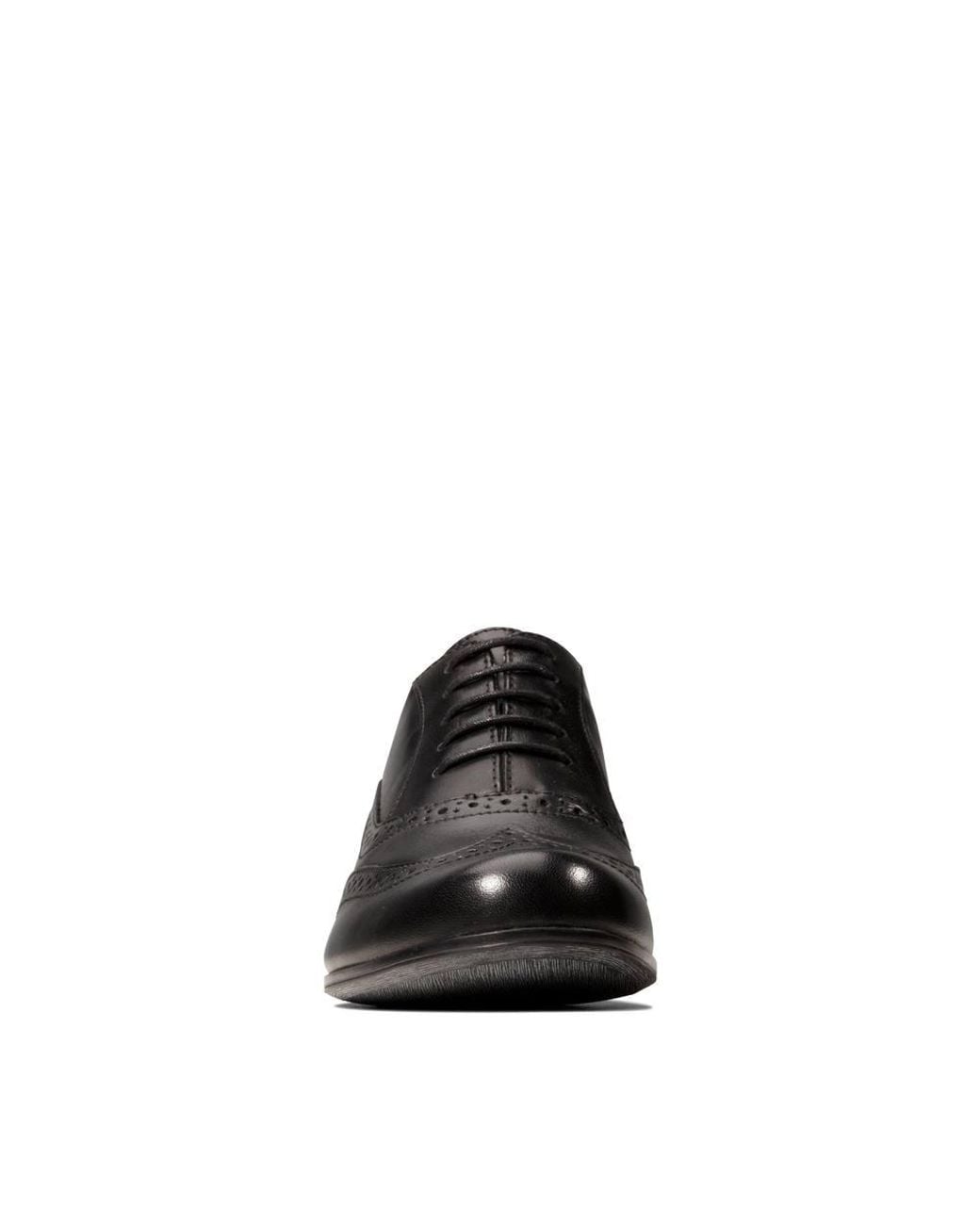 Clarks Black Hamble Oak Leather Brogues, Lace Up