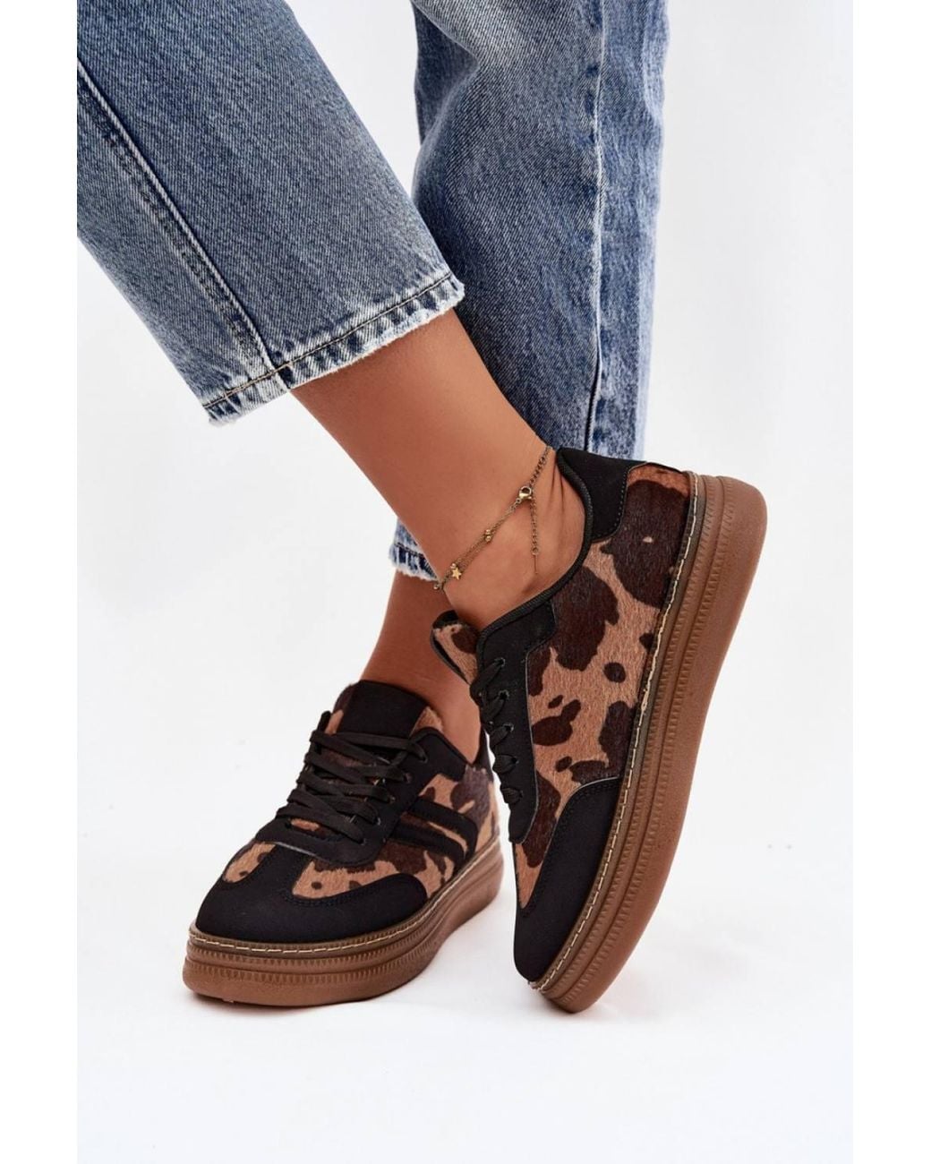 Love Lace Blue Platform Laced Sneakers With Removable Foam Insole Urban Style