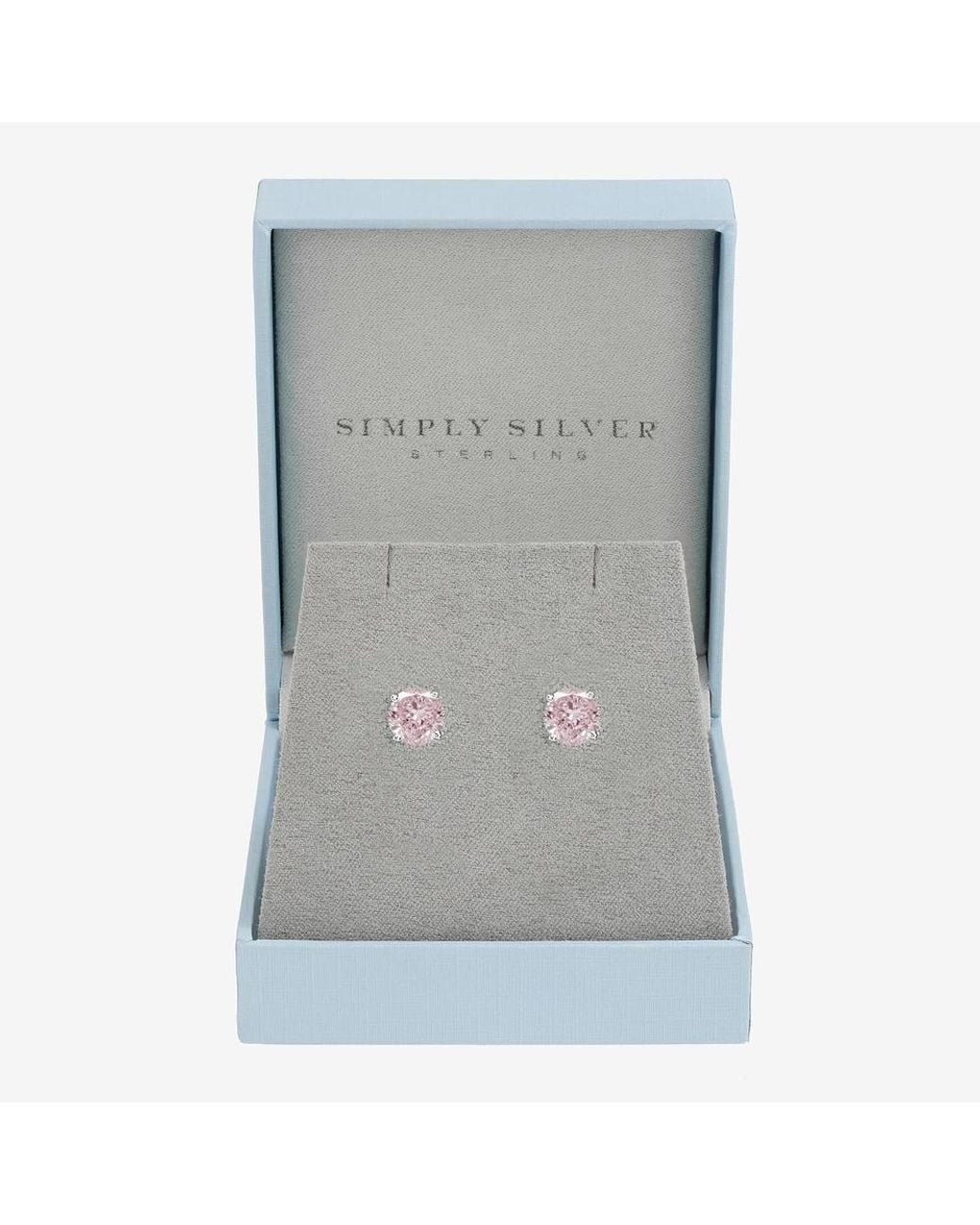 Simply Silver Gray Sterling Plated Vintage Rose Solitaire Earrings