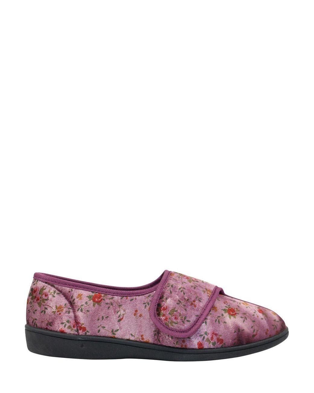 Chums Purple Dr Keller Floral Print Touch Fasten Slipper