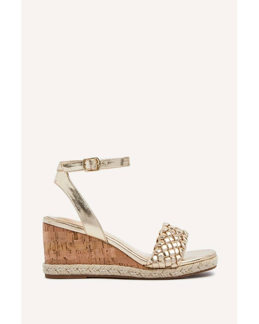 Linzi Natural Regan Faux Leather Wedge Sandals