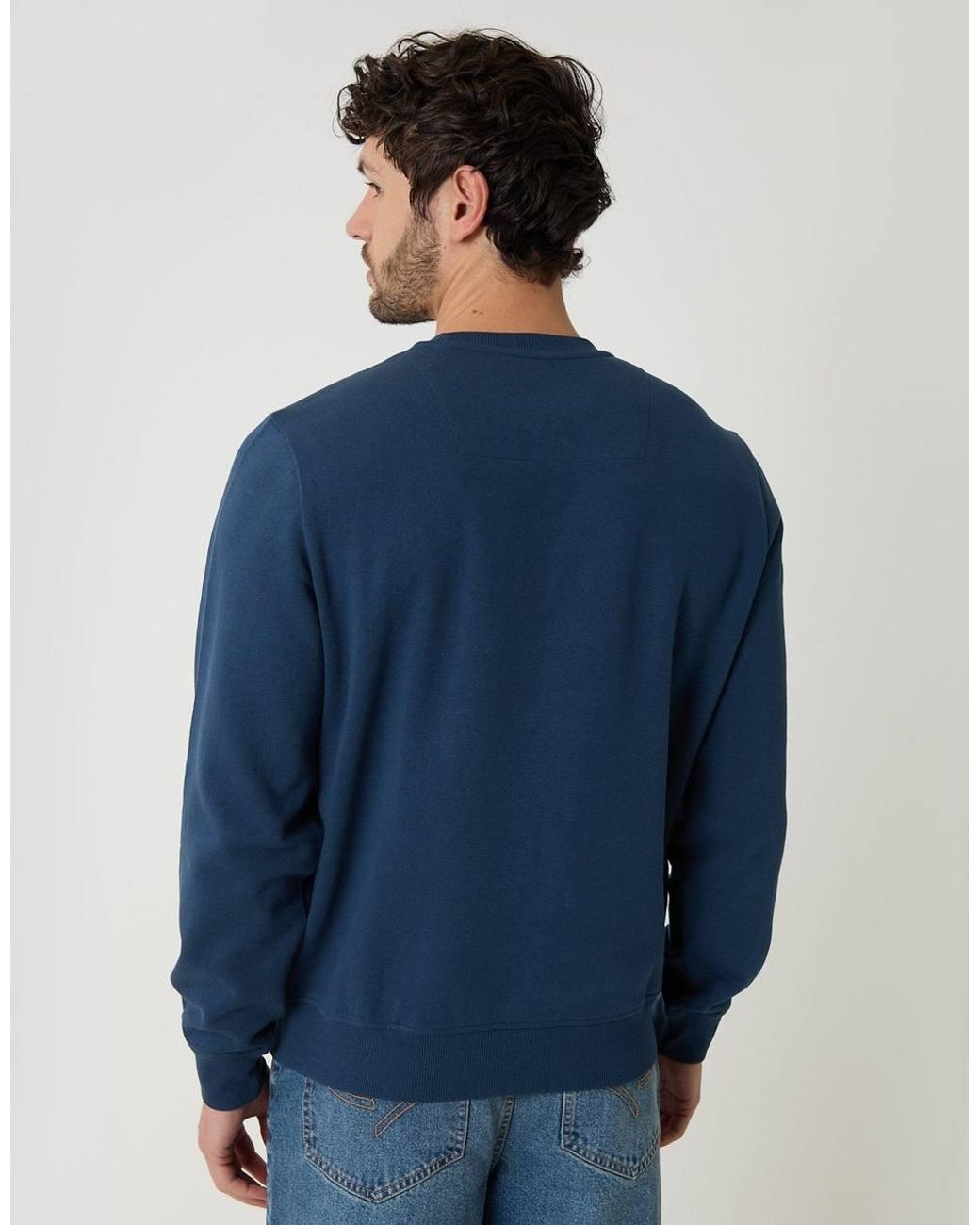 Threadbare Blue Crew Neck Sweatshirt for men