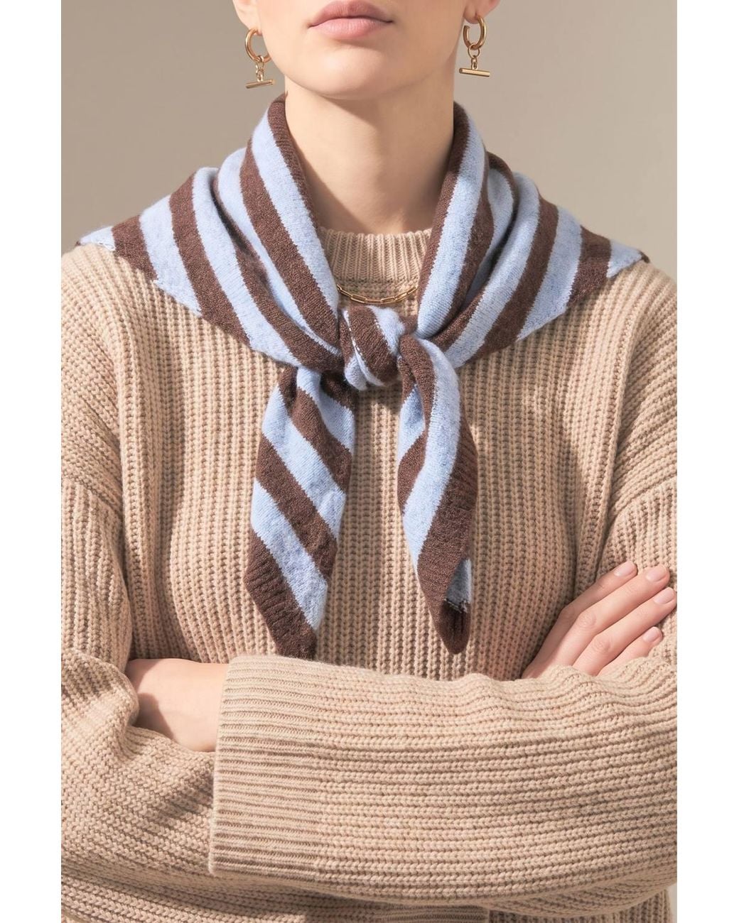SARTA Natural Striped Triangle Heavyweight Scarf