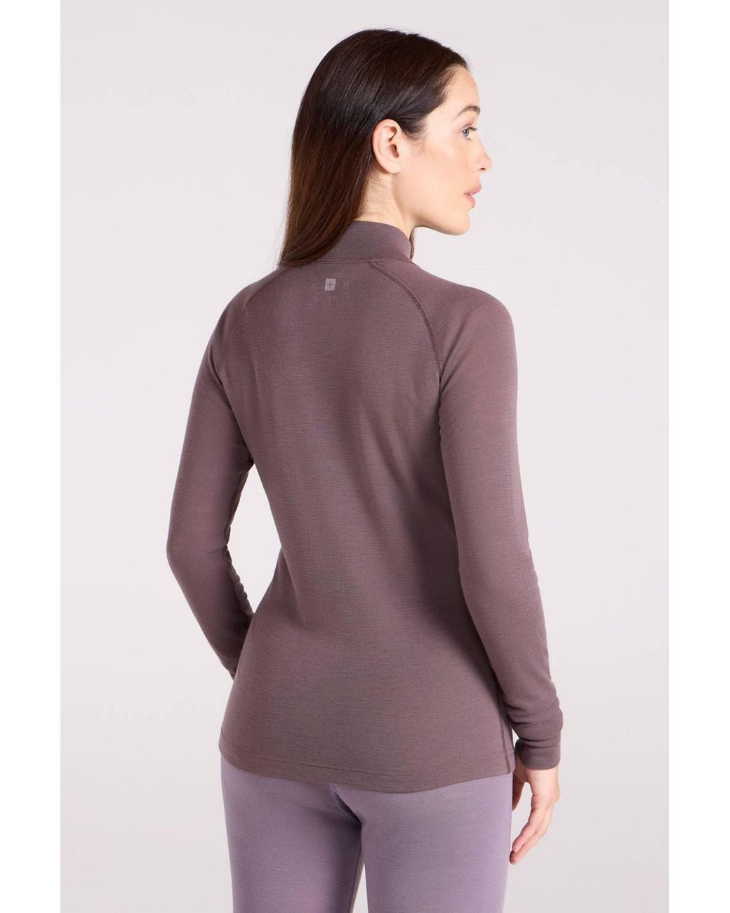 Mountain Warehouse Purple Lightweight Breathable Thermal Long Sleeve Merino Wool Base Layer Top