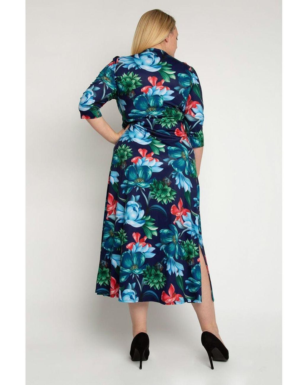Jolie Moi Blue Twist Front Maxi Jersey Dress