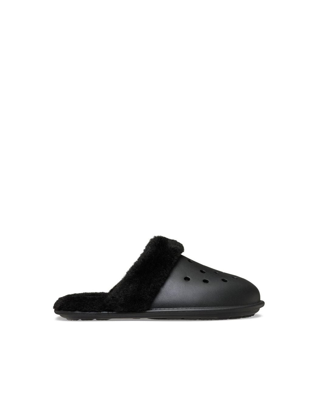 CROCSTM Black Classic Fuzz Scuff Slipper