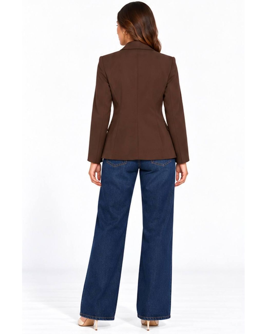 Gini London Blue Fashion Tailoring Button Blazer
