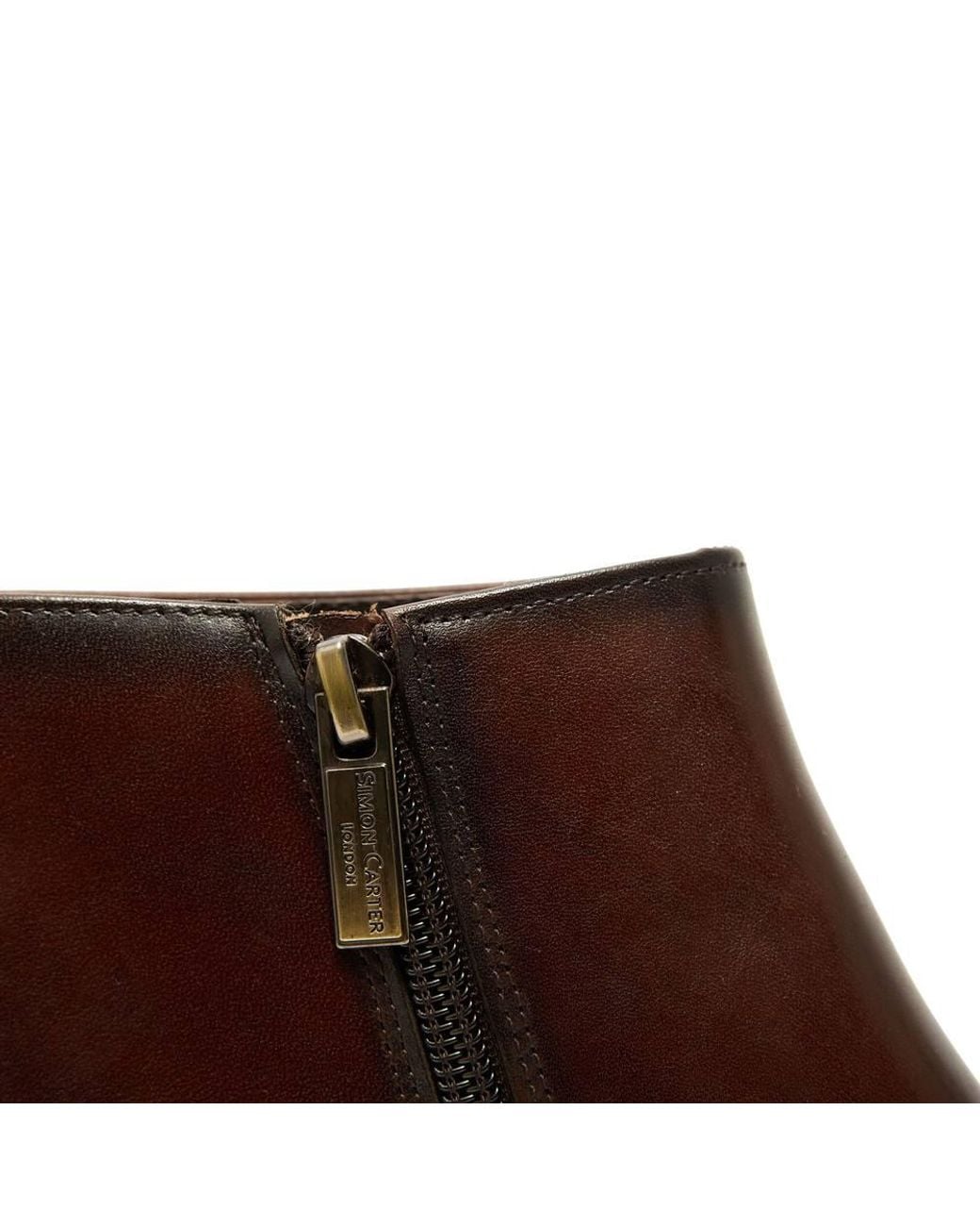 Simon Carter Brown Martil Inside Zip Boots for men