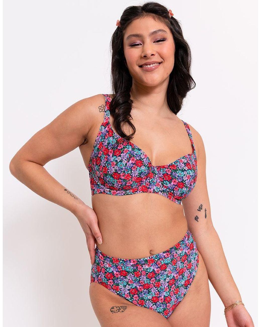 Curvy Kate Purple Kitsch Kate Multiway Balcony Bikini Top Underwired