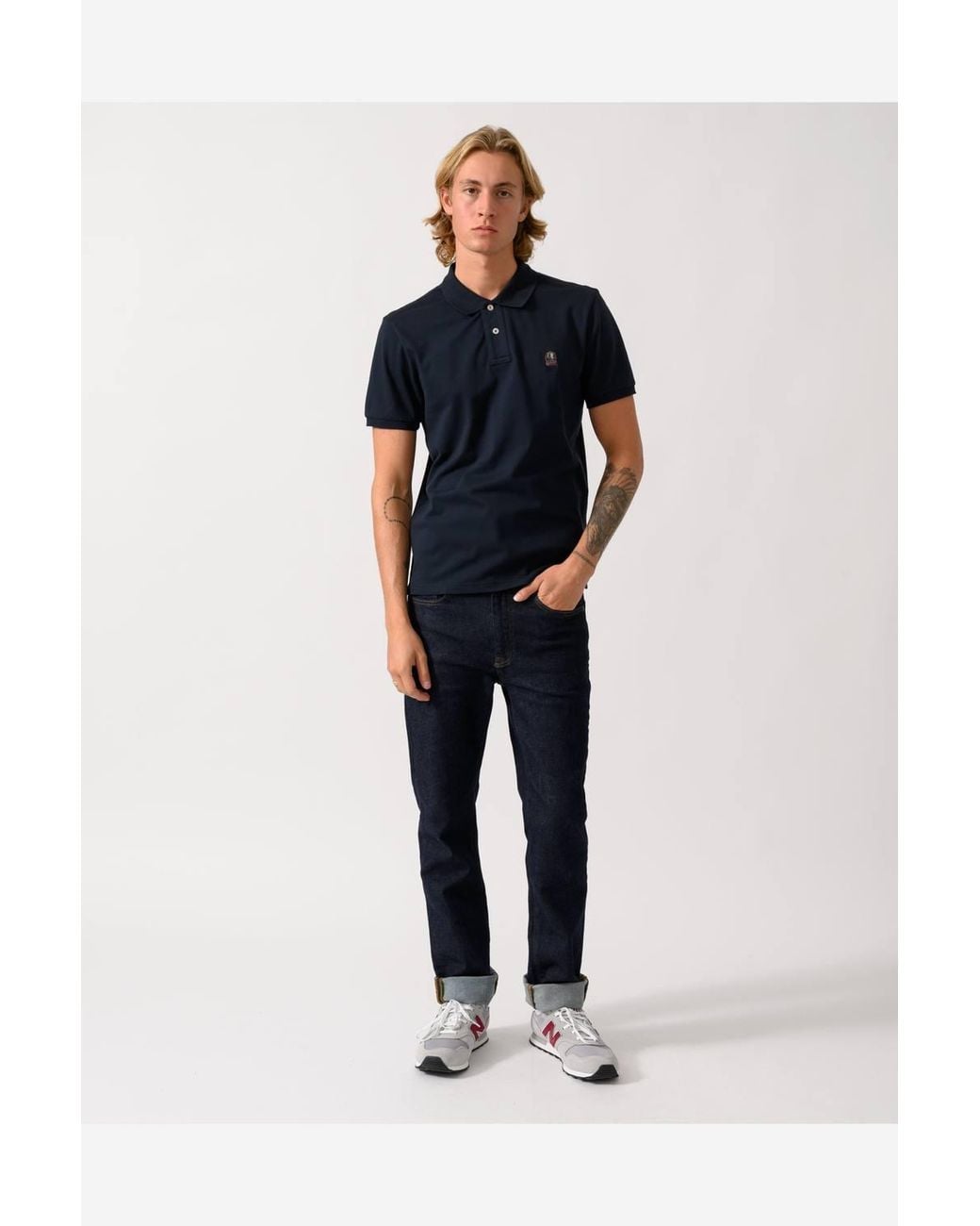 Parajumpers Blue Short Sleeve Collared Polo Shirt for men