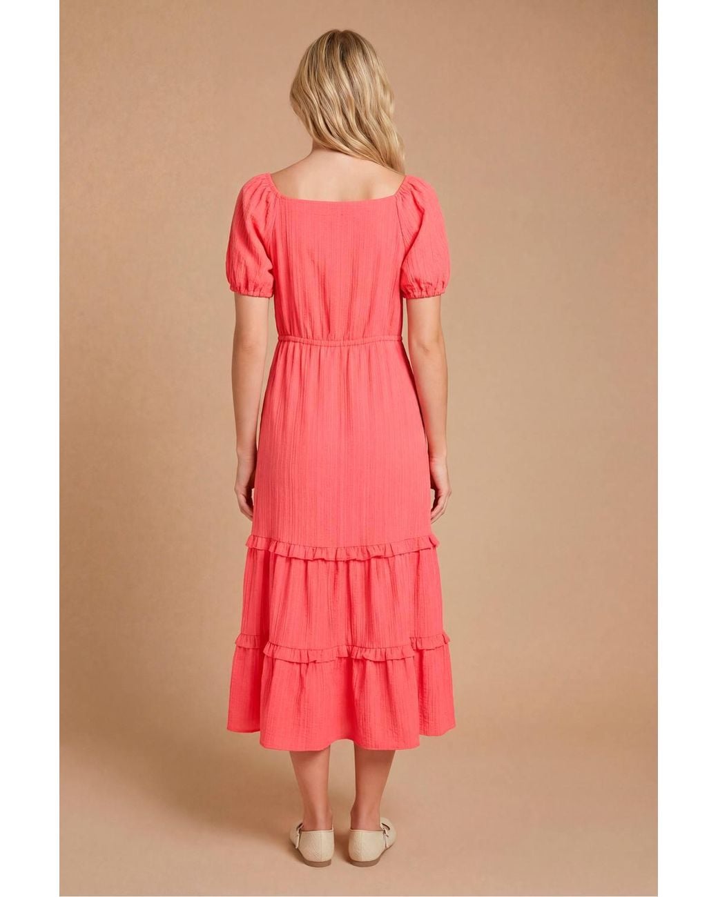 Dorothy Perkins Sweetheart Ruffle Tiered Hem Midi Dress