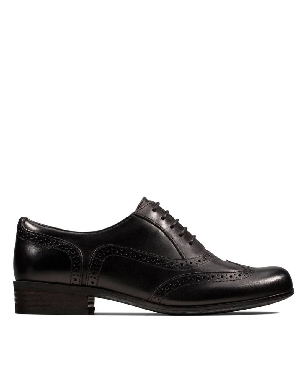 Clarks Black Hamble Oak Leather Brogues, Lace Up