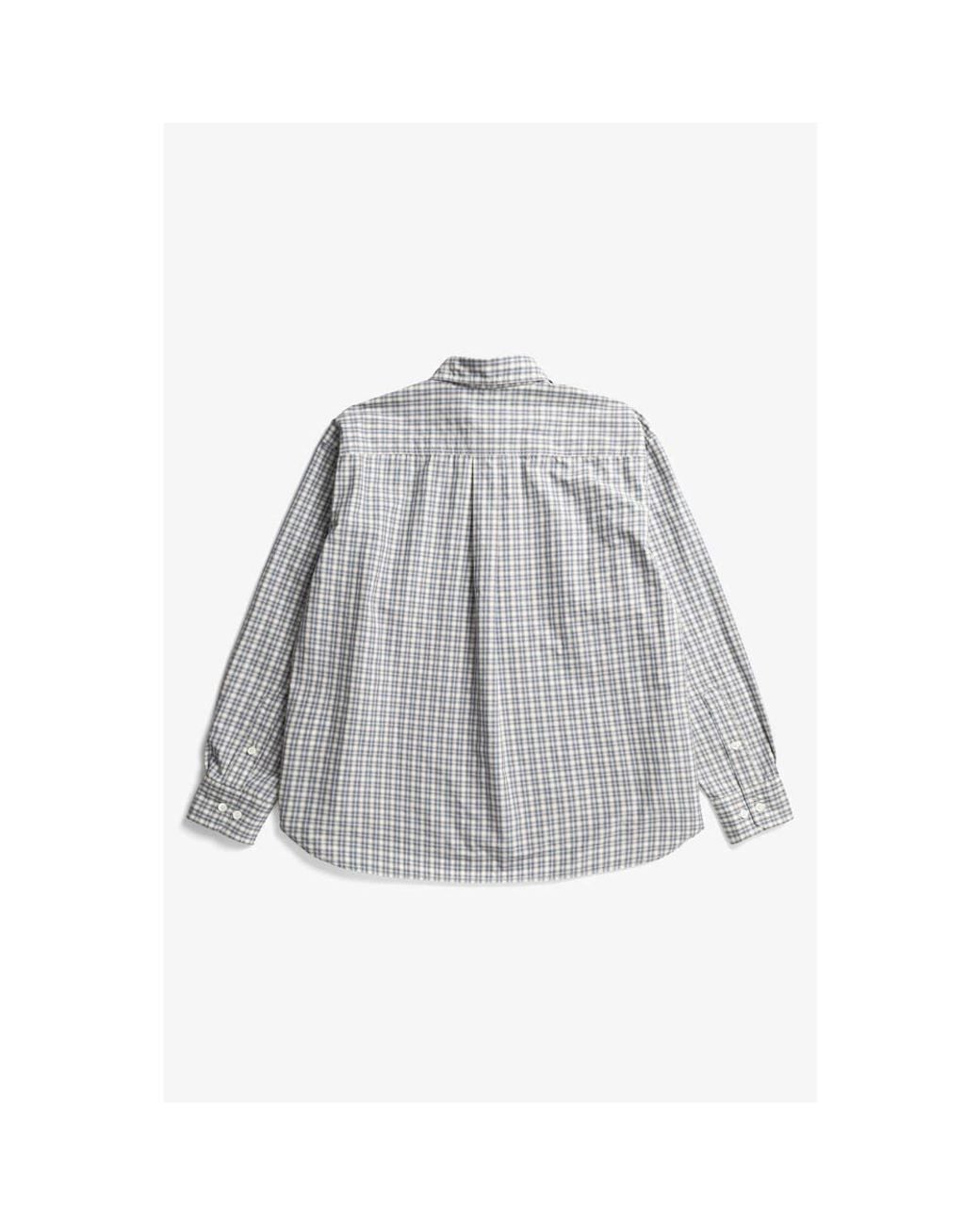Norse Projects Gray Oversized Checked Shirt Falster for men