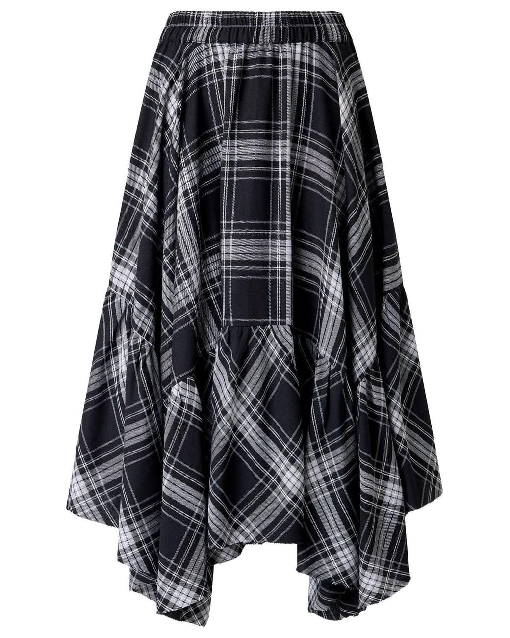 Joe Browns Gray Checked Asymmetric Hem Maxi Skirt