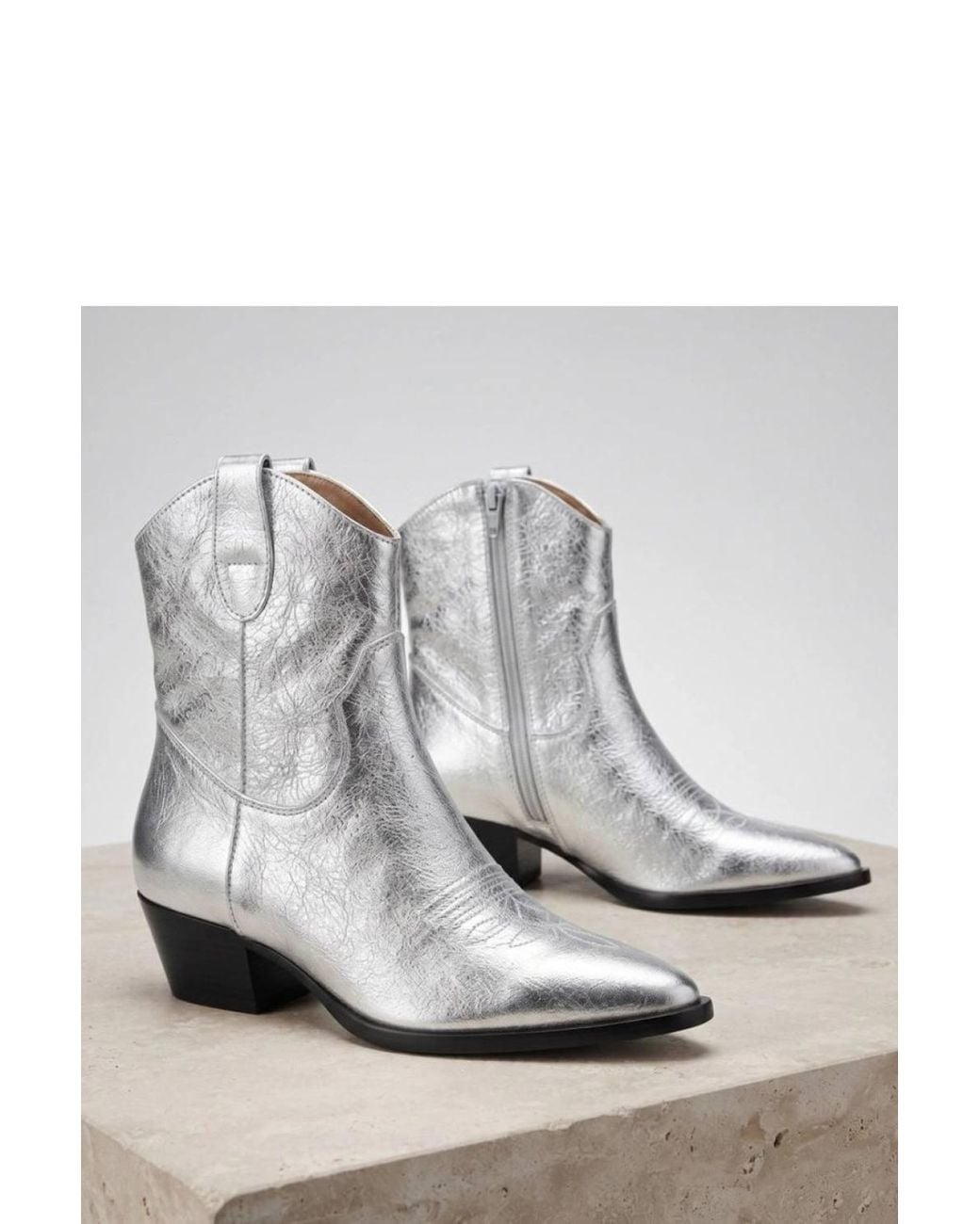 Love Lace Black Timeless Pointed Toe Faux Leather Western Boots