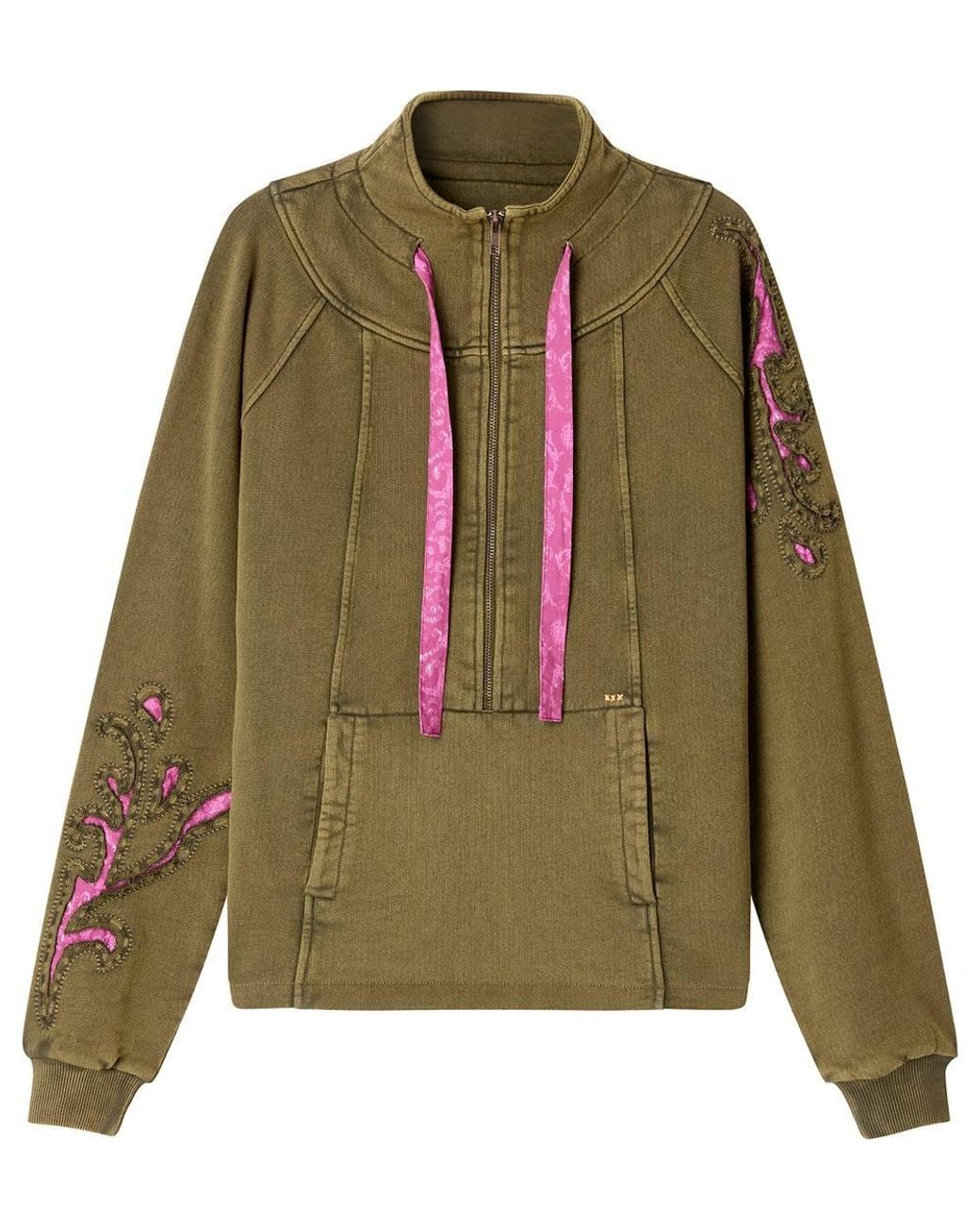 Joe Browns Green Zip Up Funnel Neck Sweater