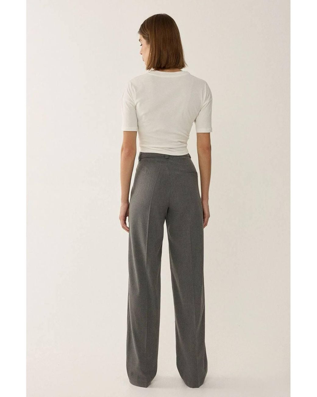 Hiccup Gray High Waist Straight Leg Pants