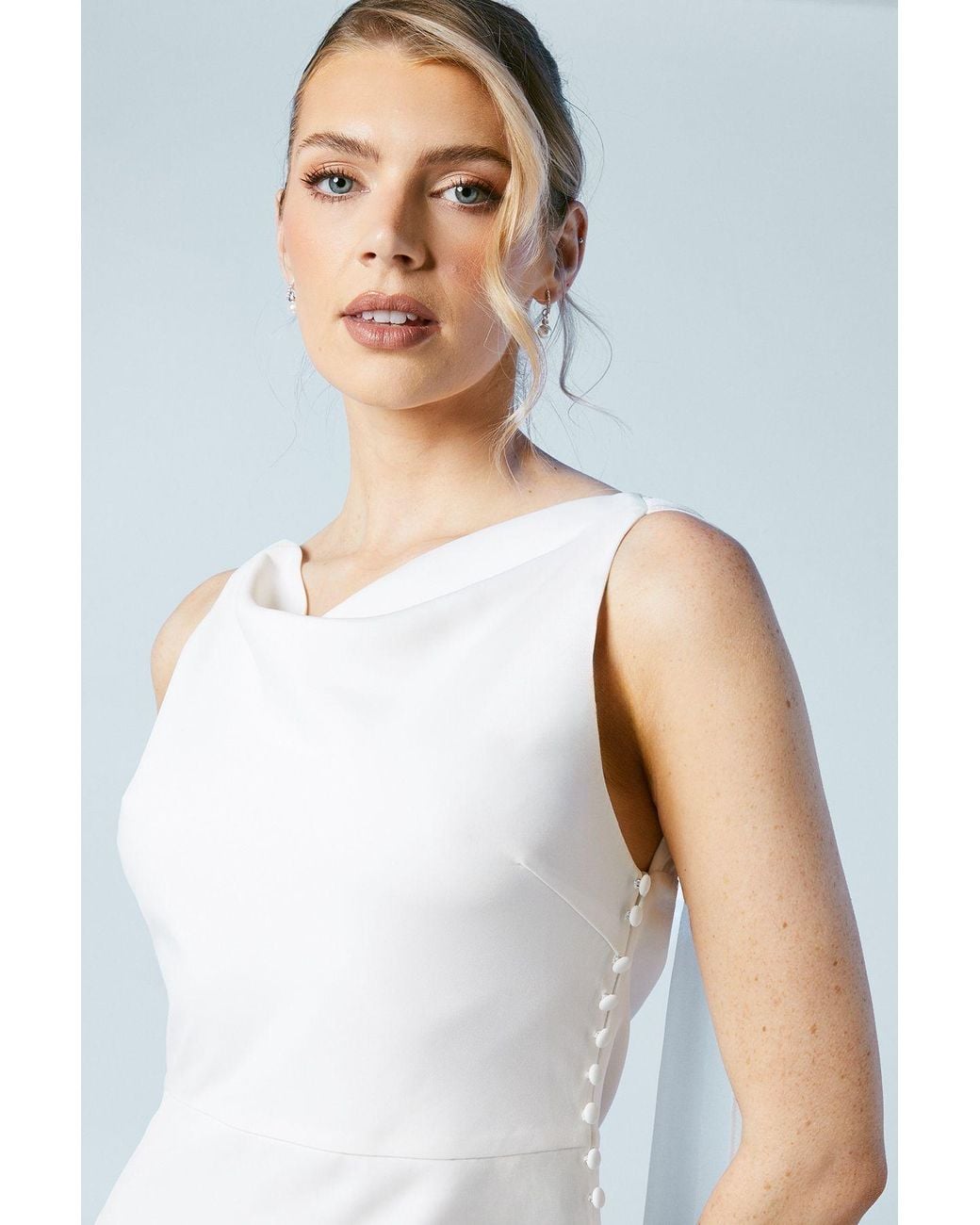 Coast Natural Honoured Chiffon Cowl Back Detail Wedding Dress