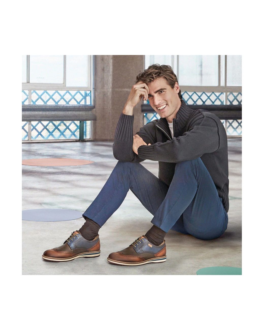 Infinity Leather Brown Pikolinos Leather Brogue Lace-Up Oxford Shoes for men