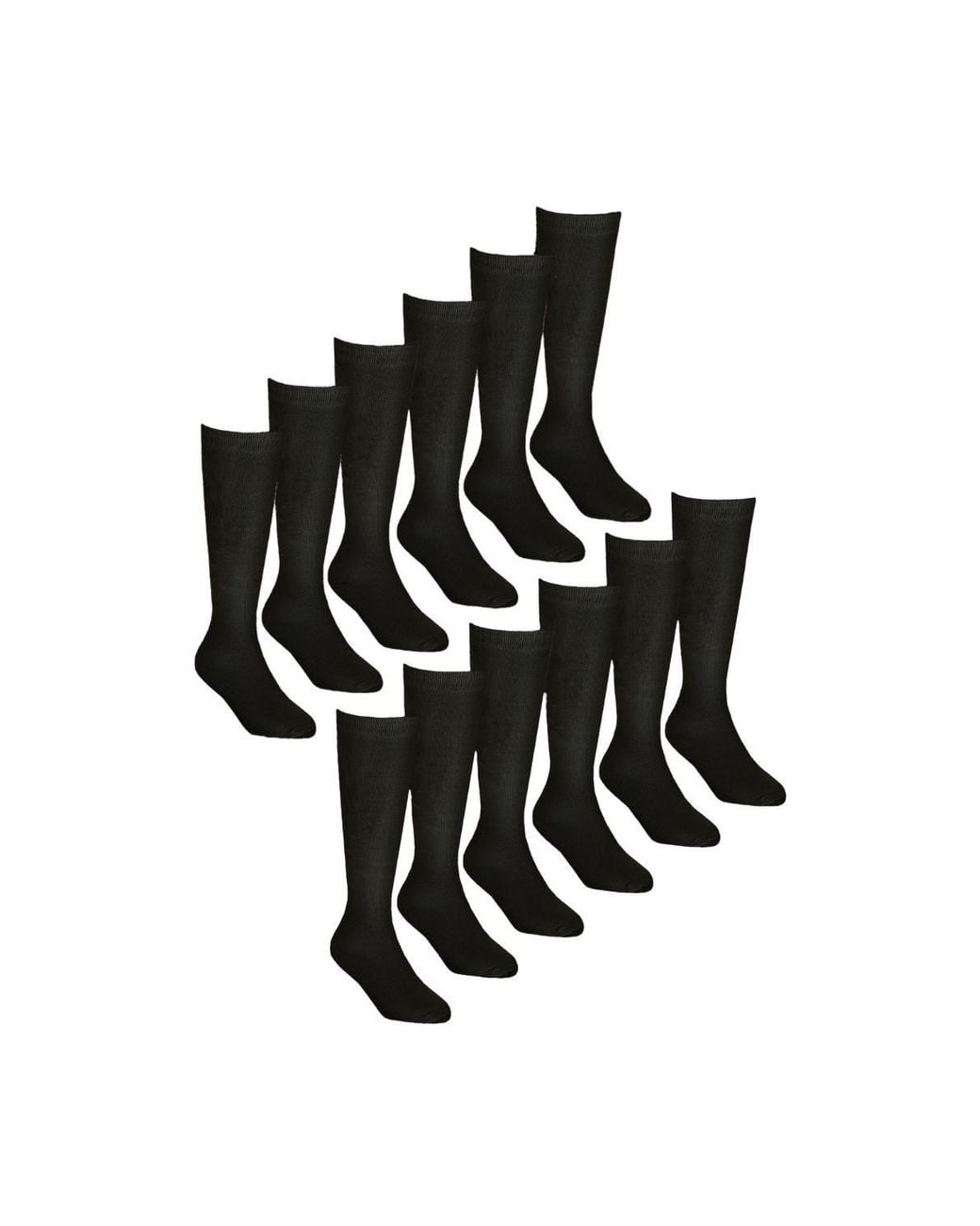 Sock Snob Black 12 Pack Soft Breathable Knee High Bamboo Socks