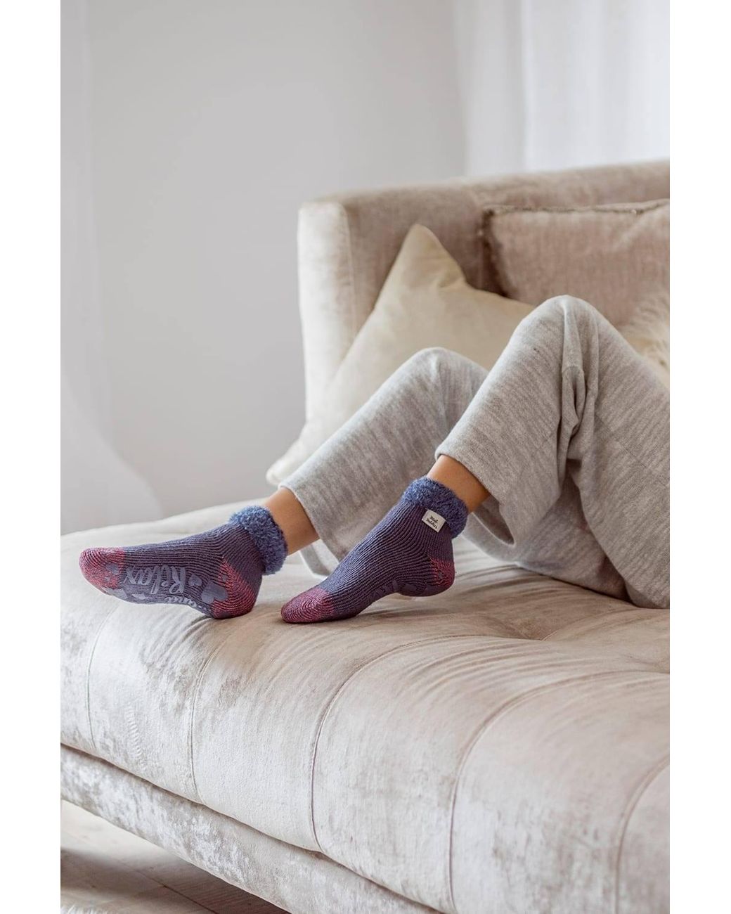 Heat Holders Blue 2 Pack Bed Socks Soft Cosy Warm Fluffy Winter Lounge Socks