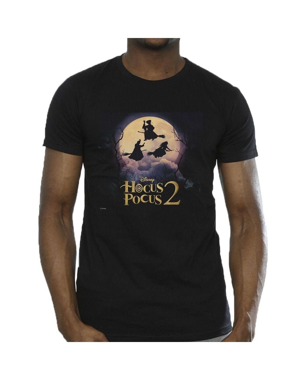 Disney Black Hocus Pocus Witches Flying T-Shirt for men