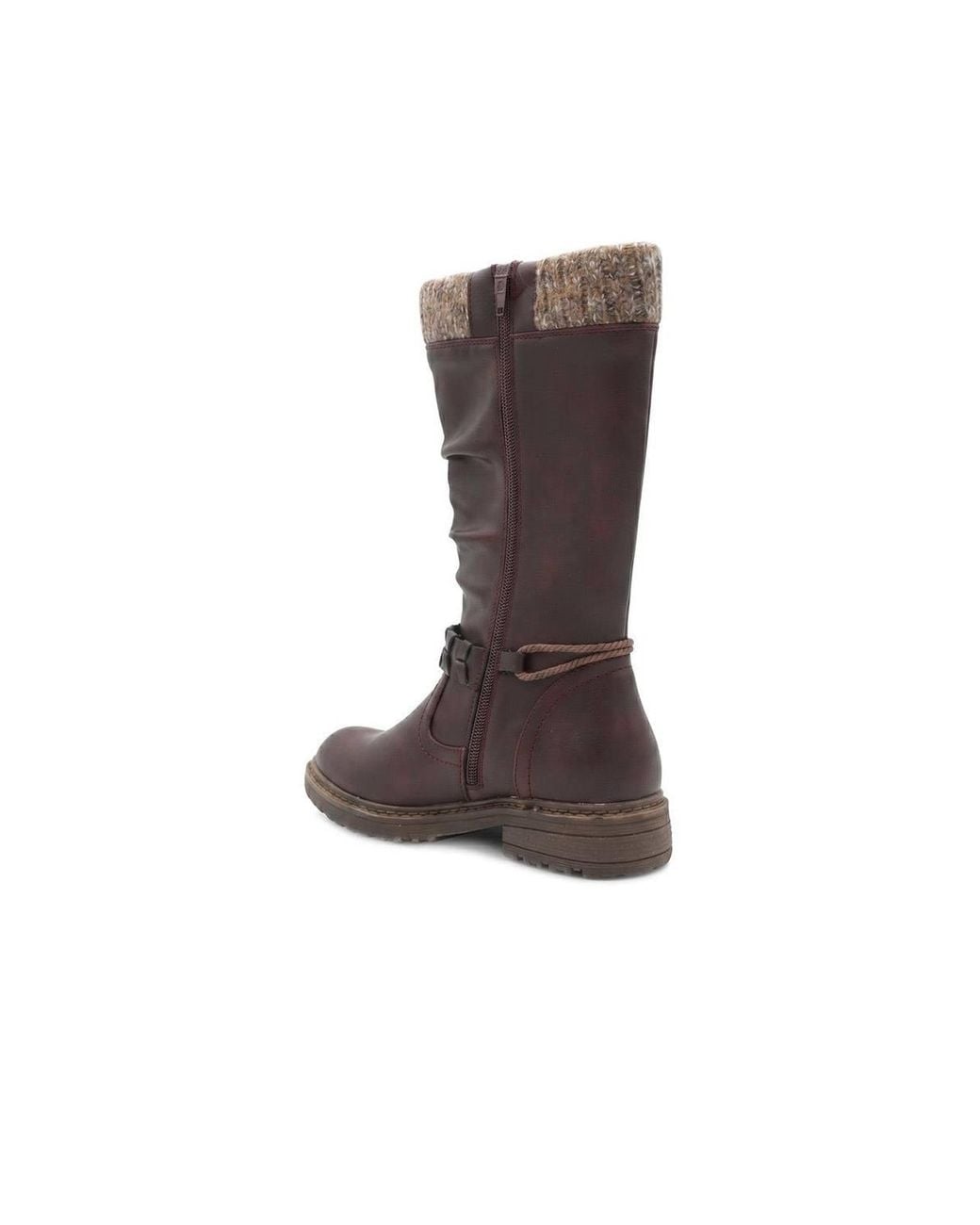 Pavers Brown Kitted Cuff Zip Fasten Riding Boots