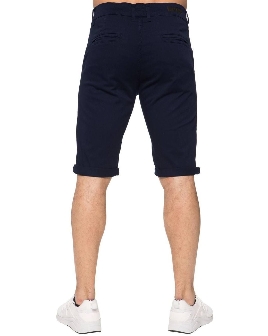 Enzo Blue Slim Fit Stretch Chino Shorts for men