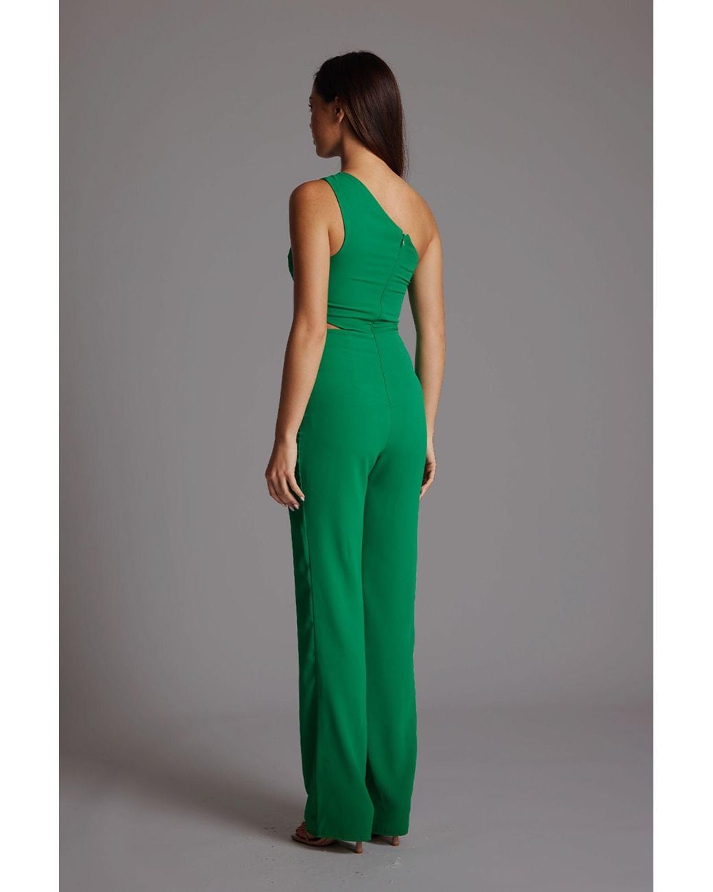 Vesper Green One Shoulder Wide Leg Jumpsuit