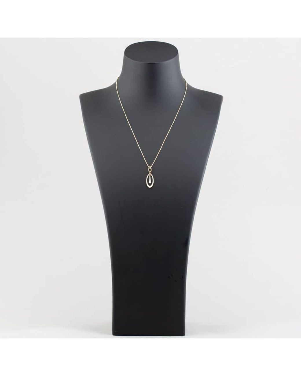 T.H.Baker Metallic 9Ct Diamond Oval Dropper Necklace P4537Yw/10C-10