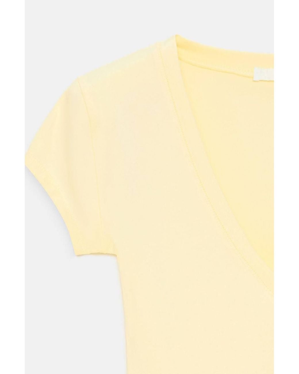 Dilvin Brown Slim Fit V-Neck Jersey Blouse