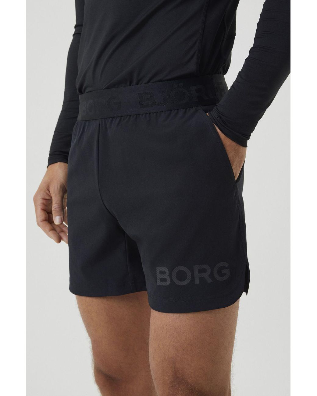 Björn Borg Black Designer Sport Running Shorts for men