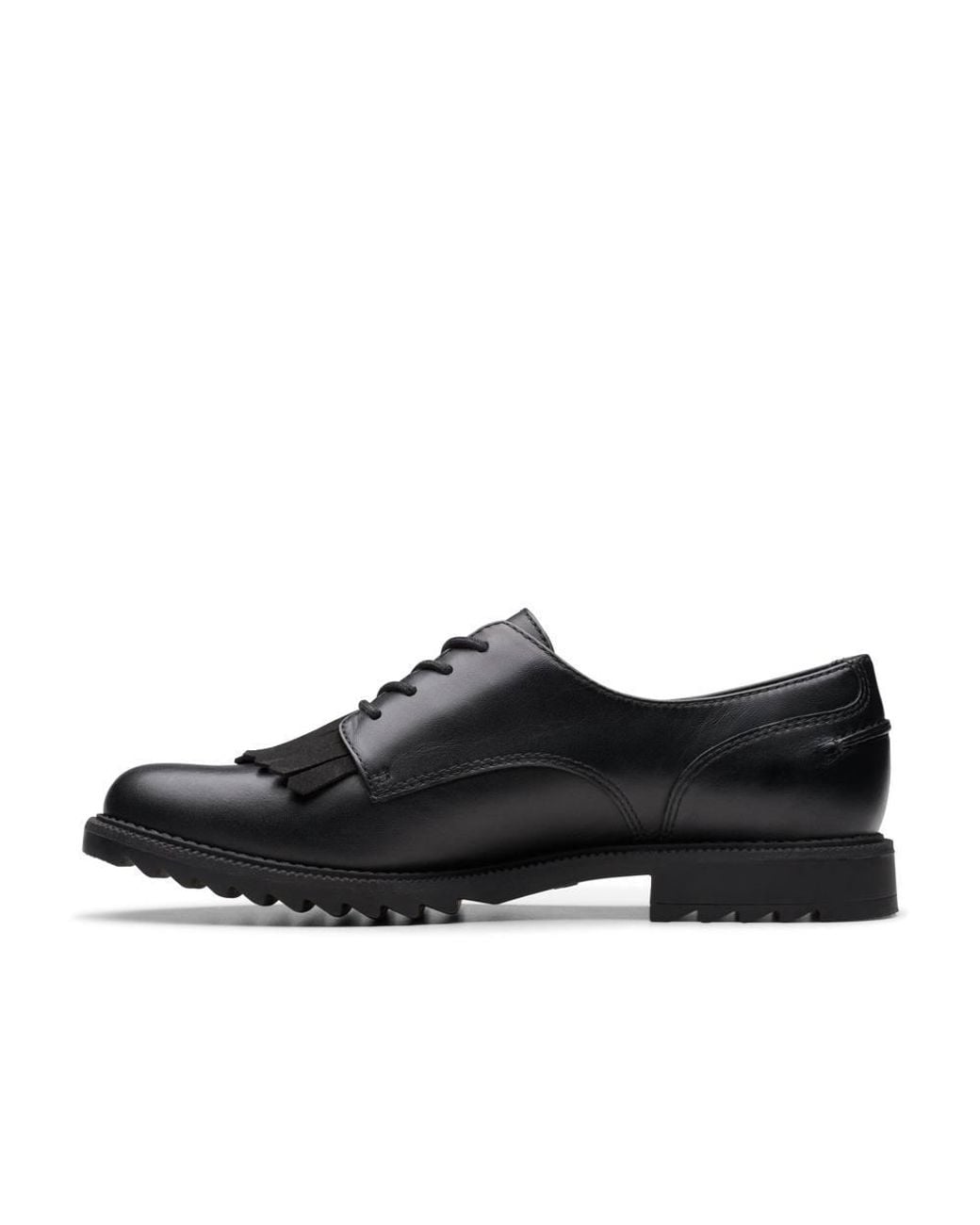 Clarks Black Griffin Mabel 2 Leather Derby Shoes, Lace Up