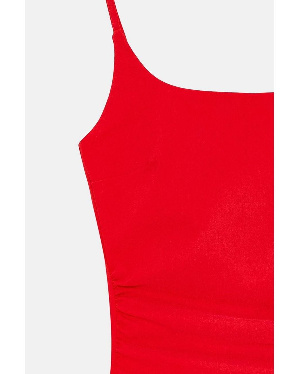 Dilvin Red Sleeveless Bodycon Midi Dress