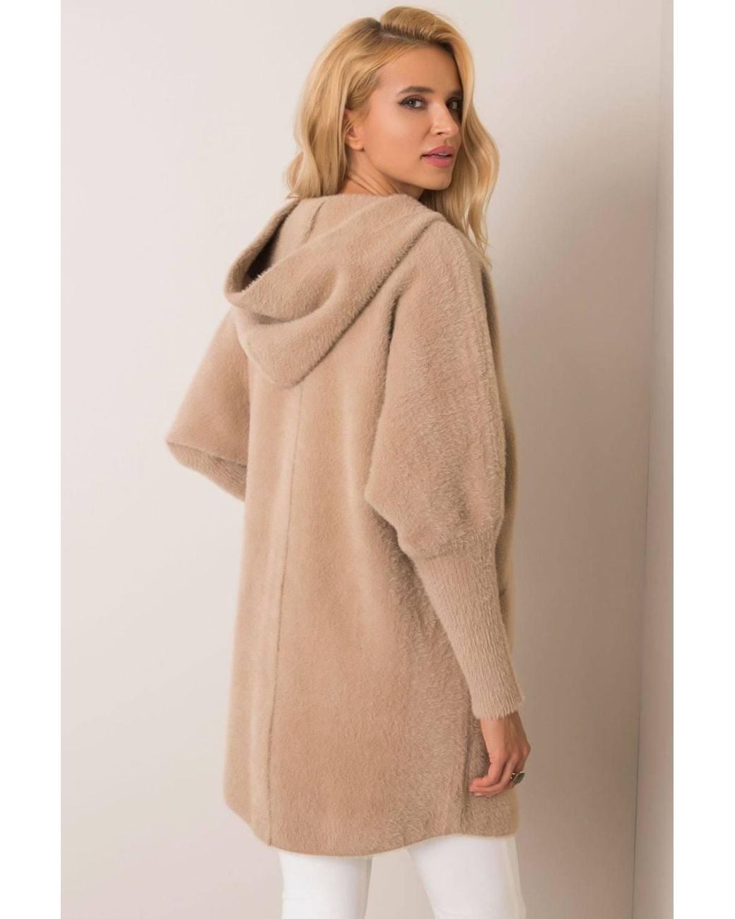 Love Lace Natural Viscose Hooded Coat With Studs