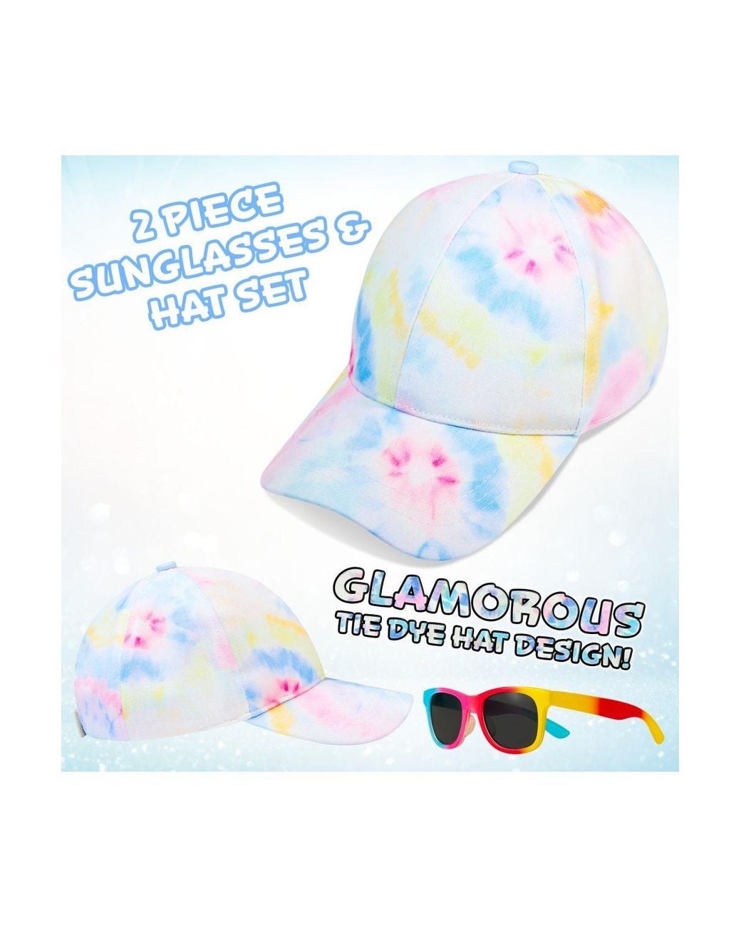 CityComfort White Tiedye Cap With Sunglasses Set