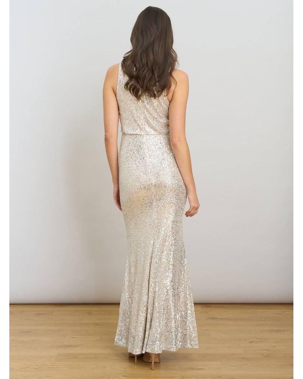 Gina Bacconi Metallic Terri Sequin Maxi Dress