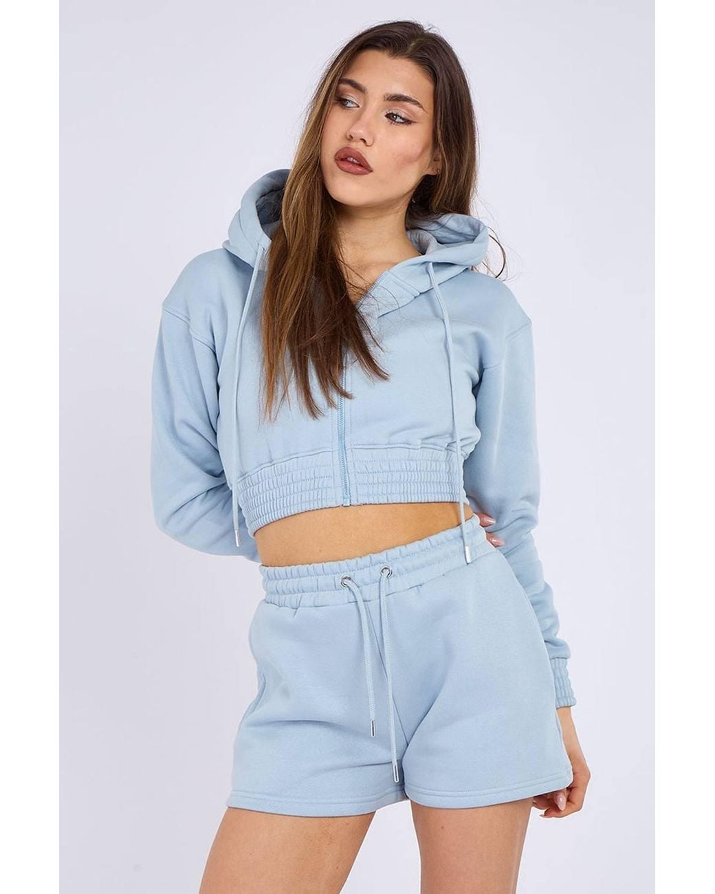 Stylewise Blue Fleeced Zip Up Hoodie