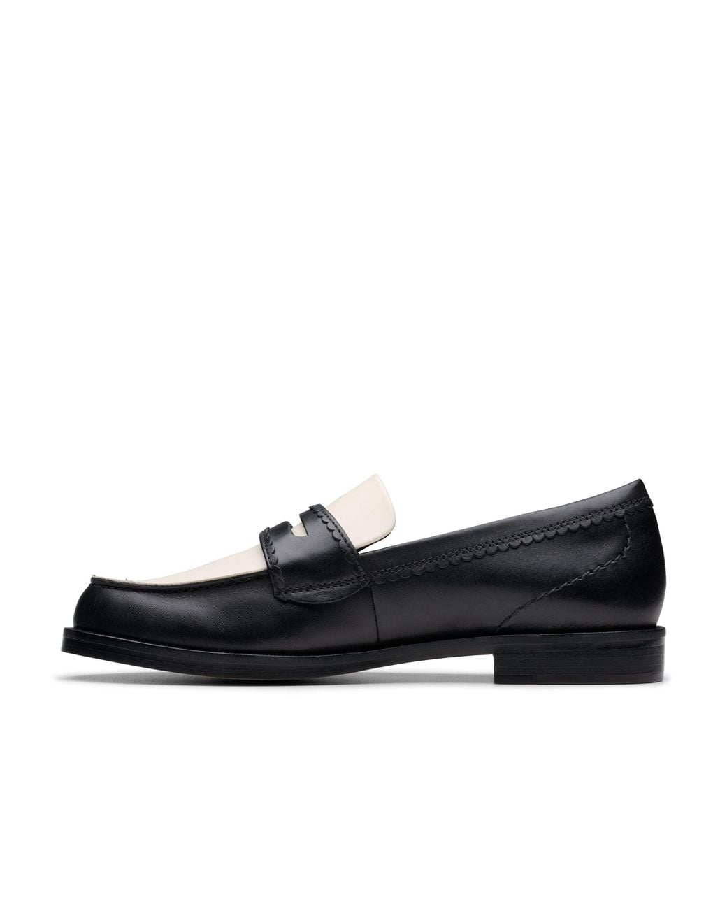 Clarks Black Straven Edge Combination Leather Slip Ons, Loafers