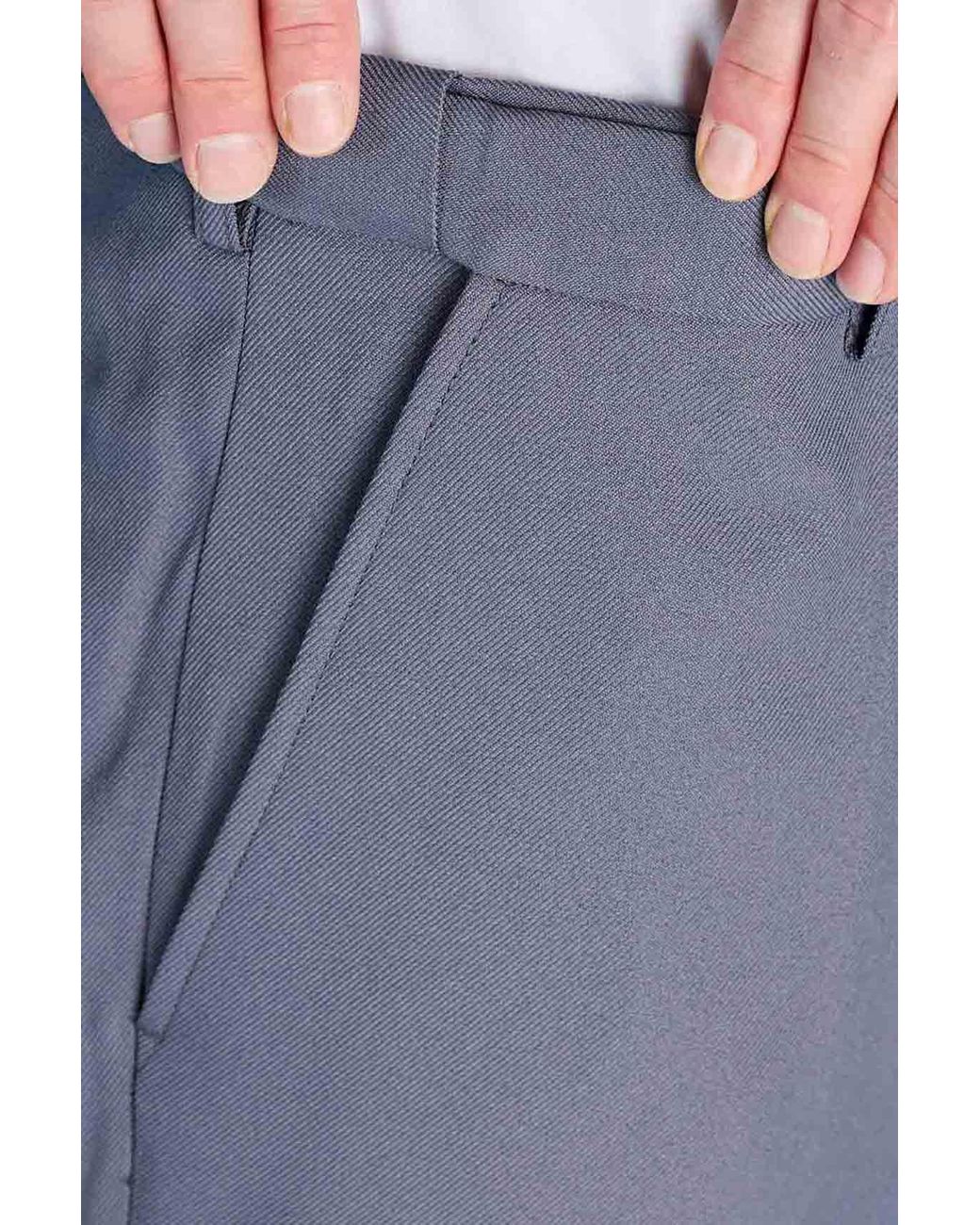 Chums Blue Smart Casual Formal Trousers With Hidden Elasticated Waist for men